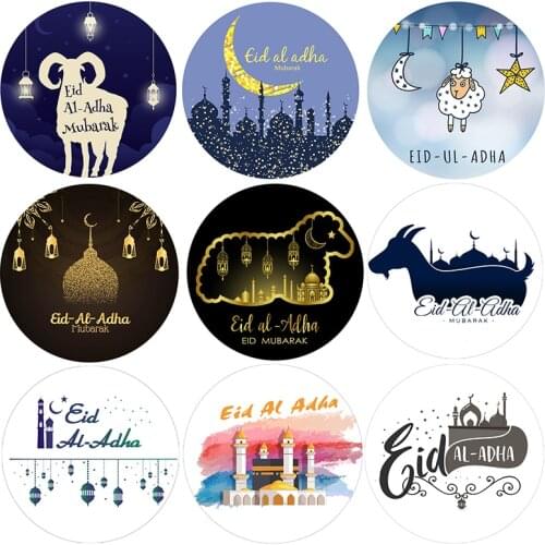 Eid Al Adha Stickers Labels Party DIY Eid Decorations Happy Eid Al-Adha Treat Packing Gift Seal Stickers Pick Party Supplies