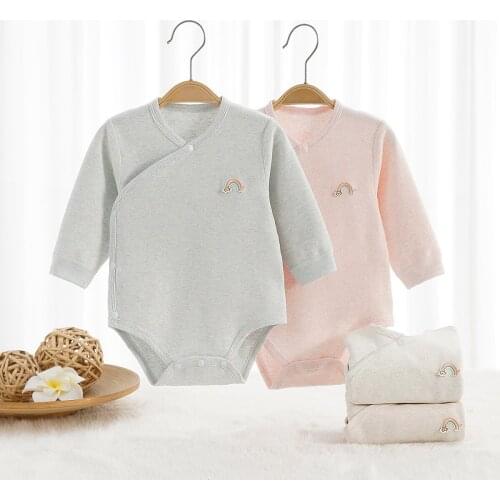 Newborn Baby Boy Infant Clothing Home Love Long Sleeve Solid Color Baby Bodysuit Cotton Soft Fabric Girl Outfits Pajama For 0-1y