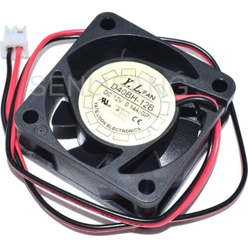 Original For Y.L.FAN D40BH-12B DC 12V 0.14A 40x40x15mm 2-wire Server Cooling Fan