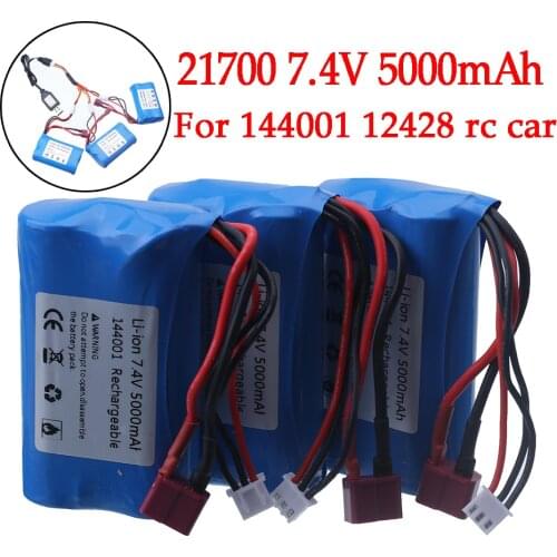 Original Wltoys 144001 car 2s 7.4 V 5000mAh Lipo battery T Plug For Wltoys 1/14 144001 RC car boat Lipo battery + 3in1 charger