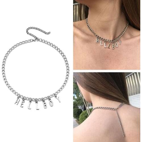 Letter Hellboy Pendant Necklace Women Trendy Party Choker Fashion Jewelry