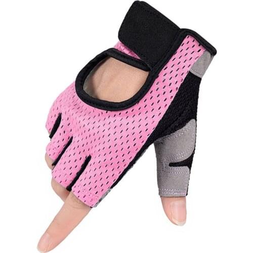 1 Pair Men Women Gym Half Finger Sports Fitness Exercise Training Wrist support Gloves Anti-slip Resistance Weightlifting Gloves