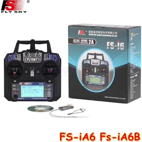 FlySky FS-i6 2.4G 6CH AFHDS RC Transmitter With FS-iA6 FS-iA6B Receiver for Airplane Heli UAV Multicopter Drone