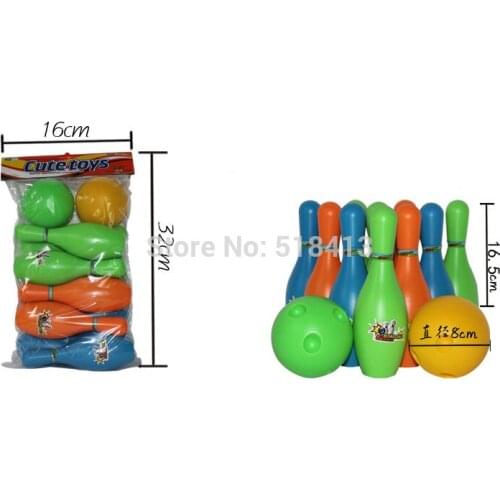 Plastic set Balls Child Bowling Toy Set Multi Colored Baby Cartoon Bowlings Ball Parent-child Toys Plastic Sports Children