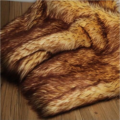 Beach wool fox fur faux plush fur fabric for winter coat pillow case vest Fur collar 5cm long hair plush fur tissu telas