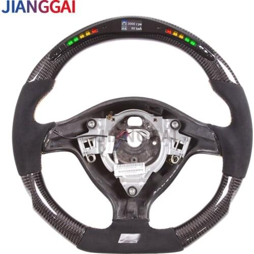 Fit For vw mk4 Steering Wheel 100% Carbon Fiber LED Shift Itlay Alcantara Wheel