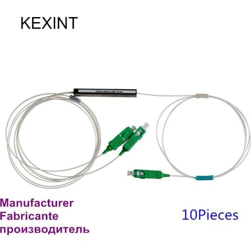 Manufacturer Fiber optic PLC Splitter 1*2 mini module 0.9 1m with connector switch splitter sc/apc / 10Pieces
