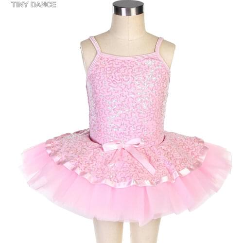 Pink Sequin Tutu Dress for Kids Ballet Dancing Camisole Ballet Tutu Costume Sequin Dresses Performance Tutu Costumes 20182