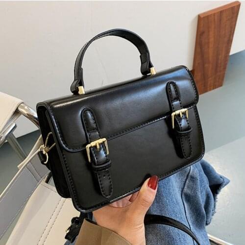 Vintage Square Tote Bag 2021 Fashion New High Quality PU Leather Womens Designer Handbag Portable Shoulder Messenger Bag Purses