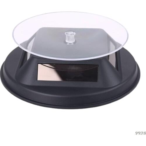 360 Degree Rotating Turntable Display Stand Solar Powered Jewelry Watch Ring Bracelet Organizer Holder for Photography Props
