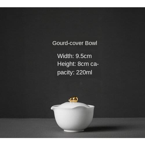 High White Pot Sweet Ceramic Whiteware Cover Bowl Medium Jade Porcelain Tea Bowl Thin Tire Ceramic Kung Fu Tea Set Gaiwan
