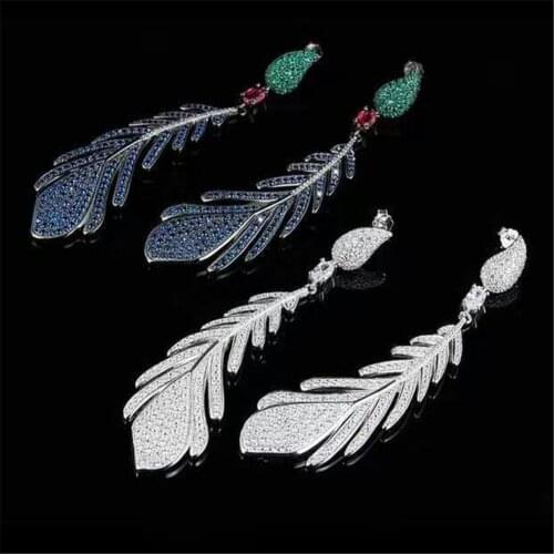 Xb405 Luxury Designer Fashion shinning European style Jewelry leaves shaped dress wedding party bb