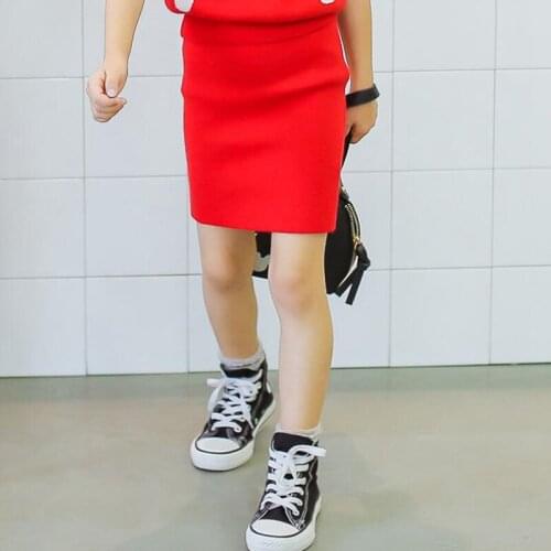 2-13 Year Autumn Winter Fashion Children Bodycon Skirt Kids Knitted Pencil Skirt Baby Toddler Teenage Clothes Big Girls Skirts