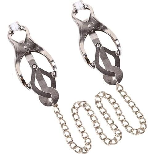 Nipple Clips Torture Play Clamps Chain Metal Sex Toy Breast Bondage Restraints Accessories Fetish