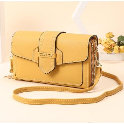 PU Leather Shoulder Bag for Women 2021 Simple Luxury Solid Color Crossbody Bag Ladies Design Flap Handbag and Purses Female