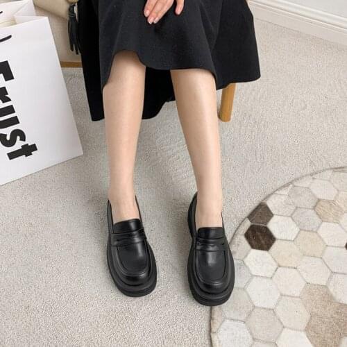 British Style Small Leather Shoes Spring And Autumn New Style Everyday All-Match Platform Ladies Single Shoes