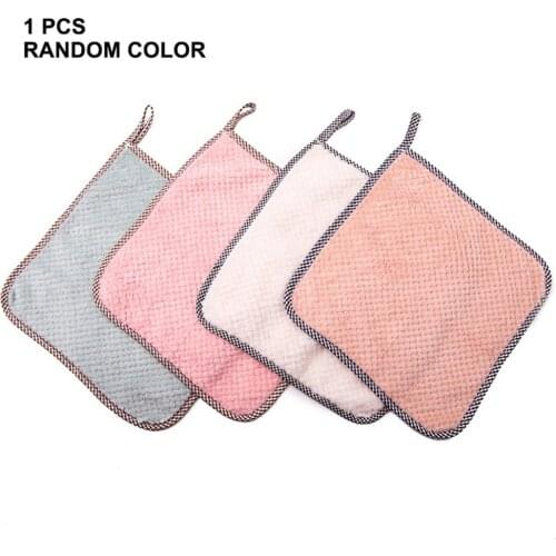 1 Pc Kitchen Dish Towel Dish Cloth Kitchen Rag Non-Stick Oil Thickened Table Cleaning Cloth Absorbent Scourer Random Color