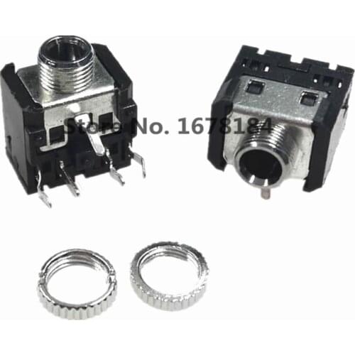 100PCS PJ306 PJ-306M 3.5mm Female Audio Connector 5Pin DIP Headphone Jack Socket PJ306M For PCB