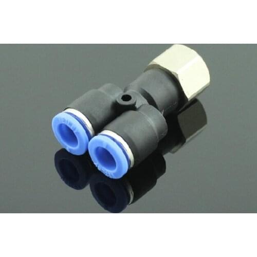 2pcs Composite Y Connector Push In Fitting Tube OD 5/16 X NPT 1/8 1/4 3/8 1/2 Side internal thread Quick
