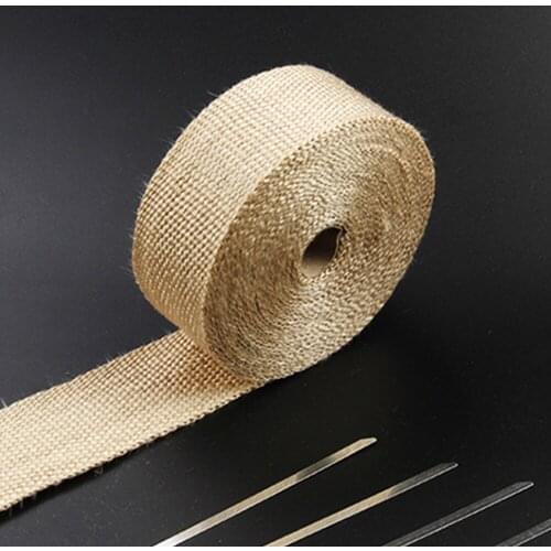 5M Car Motorcycle Exhaust Wrap Pipe Header Heat Wrap Turbo Mainfold Heat Exhaust Thermal Wrap Tape Stainless Steel Ties