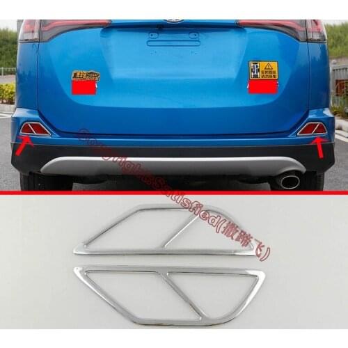 ABS Chrome Rear Fog Light Lamp Cover Trim For Toyota RAV4 2016 2017