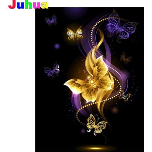 Golden Butterfly 5D DIY Diamond Painting full drill animal Diamond Embroidery mosaic diamond Stitch home Decor nordic art