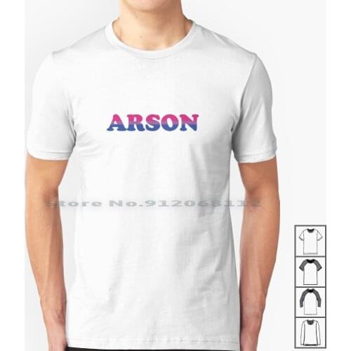 Arson Bisexual T Shirt 100% Cotton Arson Bisexual Lgbt Pride Flag Creative Trending Vintage Cool Gift Euro Us Size Big Size