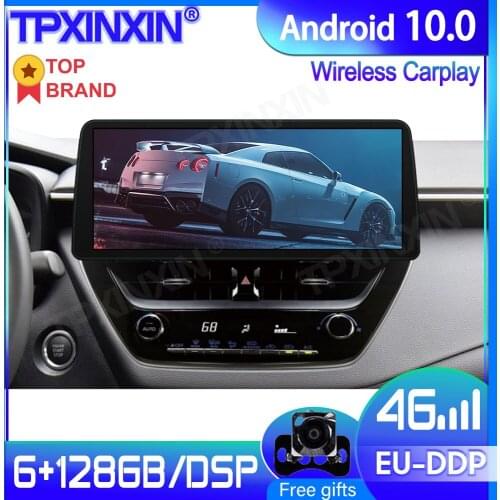 6+128GB 12.3inch Android 10 Radio For Toyota Corolla 2019+ Car Multimedia Player GPS Navigation Stereo Tape Recorder DSP