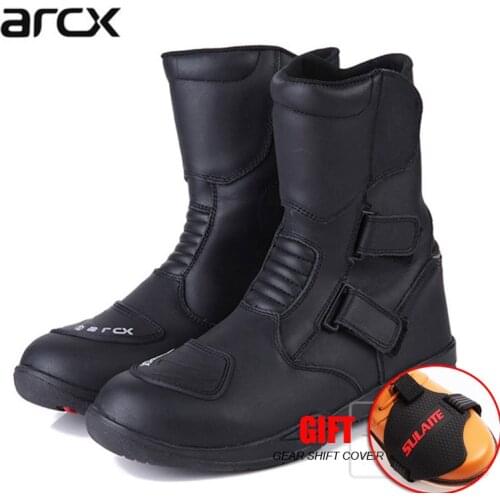 Arcx Mens motorcycle waterproof boots motorbike protection gear shift racing motocross boots cruiser long-distance travel shoes