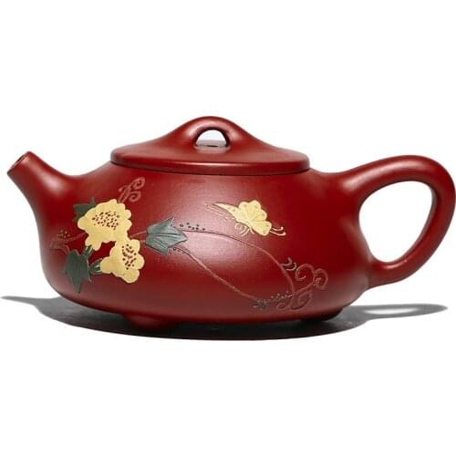 Shipiao Yixing Zisha Teapot Genuine Handmade Color Flower Pot Chinese Tea Set Household Teapot Teapot Set Cute Teapot