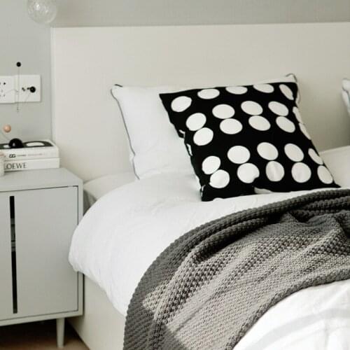 Dots Pillow Case Nordic Style Back Support Cushion Cover Pillowcase Bedroom Dorm Bedding Black White Decorative Home Decor