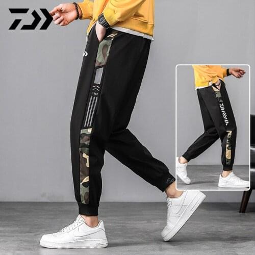 Daiwa Spring Autumn Mens Fishing Pants Outdoor Casual Sports Pants Mens New Loose-fitting Pants Trendy Nine-point Overalls