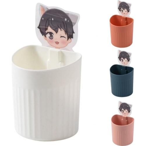 Toothbrush Holder Easy to Install Self Drain PP Anti-fall Toothbrush Organizer Case for Bathroom Storage Supplies