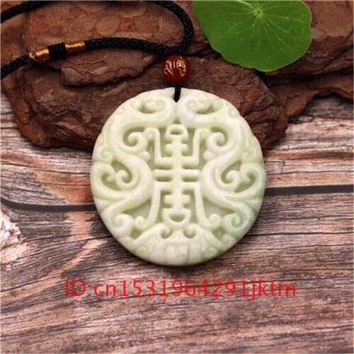 Phoenix Fashion Natural Gifts Men Amulet Carved Necklace Chinese Women Pendant for Charm White Jewelry Accessories Jade