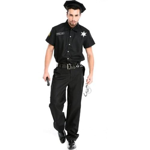 Hot sale sexy black policeman costume carnival party costume M4715