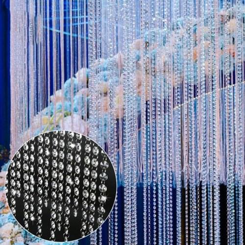 Exquisite 5Pcs Luxury Crystal Acrylic Beads String Curtain Bedroom Door Window Panel Divider Door Wedding Hanging Decoration