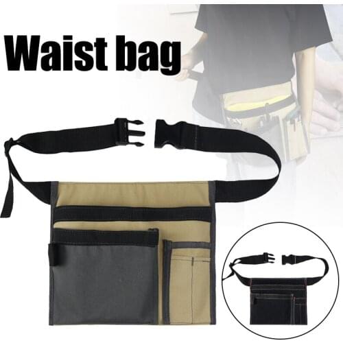 Multi-Pocket Square Tool Belt Bag Portable Adjustable Canvas Storage Bag for Carpentering Gardening JW
