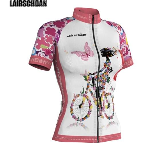 LairschDan 2021 pink women cycling jersey road bike wear ladies cycling clothes racing mtb tops bicycle shirt maillot velo femme