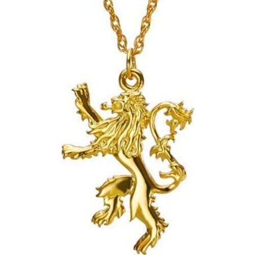 Lannister Necklace Cersei Jaime Hourse Gold Lion Badge Stark Song Of Ice And Fire Pendant Game Movie Jewelry Men Women Wholesale