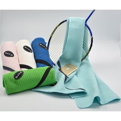 Free Shipping Exercise Sweat Summer Sport Towel Microfiber Quick Dry 30*110cm with pocket sports Towels Men Women Gym EAST2
