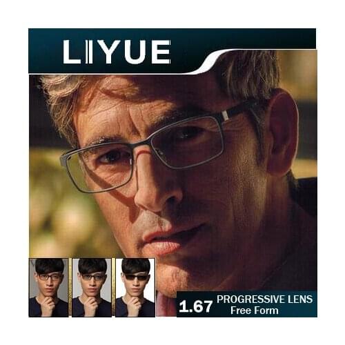 LIYUE index 1.67 Freeform Transition Progressive lenses transparent clear Multifocal lens photochromic bifocal lenses no line