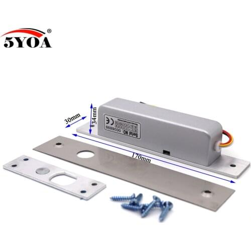 Small High End Door Electric Bolt Mortise Lock for Door Lock Access Control DC 12V Stainless Steel NC Electronic