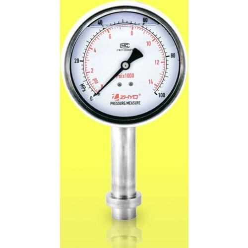 Diaphragm pressure gauge [60-100MPa homogenizer pressure gauge] Hygienic diaphragm pressure gauge for foaming machine