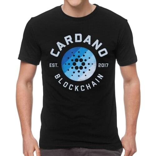 Cardano T-shirt Men Novelty T Shirt Short Sleeve 100% Cotton ADA Cryptocurrency Crypto Currency Blockchain Tshirt Cool Tee Top
