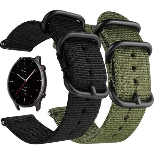 Nylon Canvas Straps For Xiaomi Huami Amazfit Stratos 3 2 2S/PACE/GTR 47MM WatchBand For Huawei Watch GT GT2 46mm Bracelet Correa