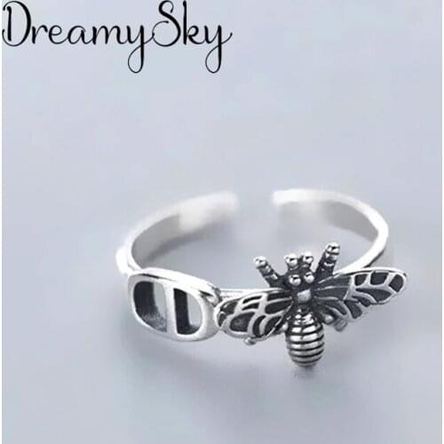 New Trendy Personality Punk Bee Rings For Women Lady Resizable Size Rings Party Jewelry Charm Gifts 2021