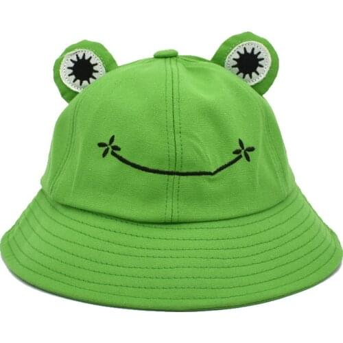 Cute Frog Children Spring Summer Bucket Hat Boys Girls Panama Cap Hat Boy Girl Cartoon Outdoor Hats Free Shipping