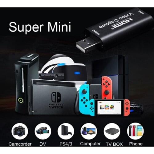 Original Mini 4K 1080P 30fps USB Video Capture Card HDMI Phone Computer Game TV BOX DVD Recording Box PC Live Stream Broadcast