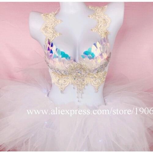 Sexy Lady Party Led Light Evening Dress And Bra Music Festival Led Luminous Ballroom Costume Performance DS Singer Dance Suit