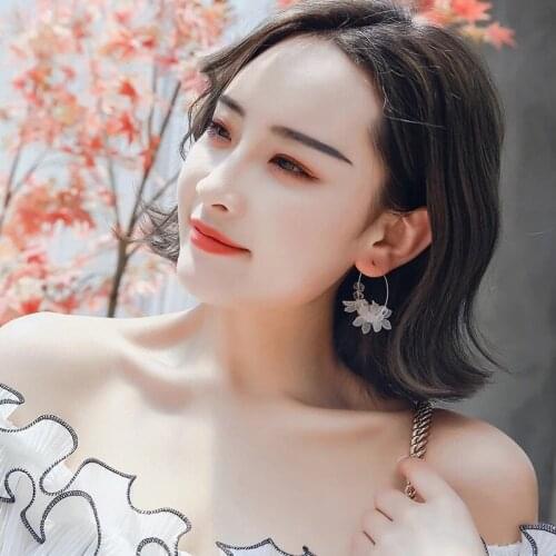 925 Sterling Silver Hoop Earrings Big Copal Wreath Open Earings Fashion Crystal Women Noble Jewelry Party Youthful Engagement